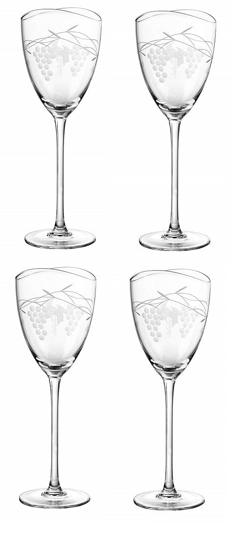 Qualia Glass Orchard 10 oz Wine Crystal Clear Set of 4