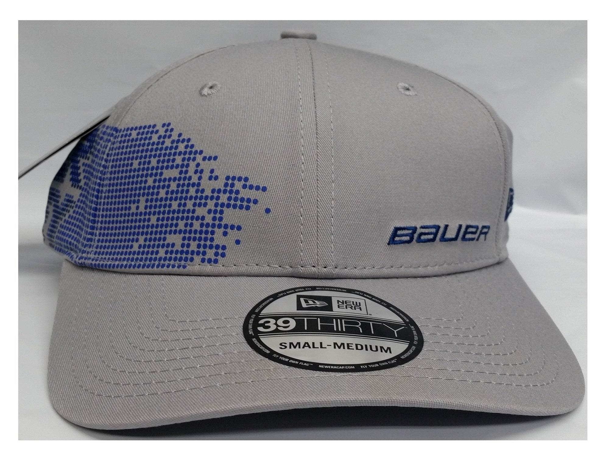 Bauer New Era 39THIRTY Vertical Men's Cap Gray with Blue Logo (S-M)