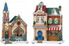 30-Piece Christmas Village with Lighted Ice Rink and Music