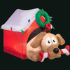 Holiday Inflatable Animated Dog with Candy Cane Bone