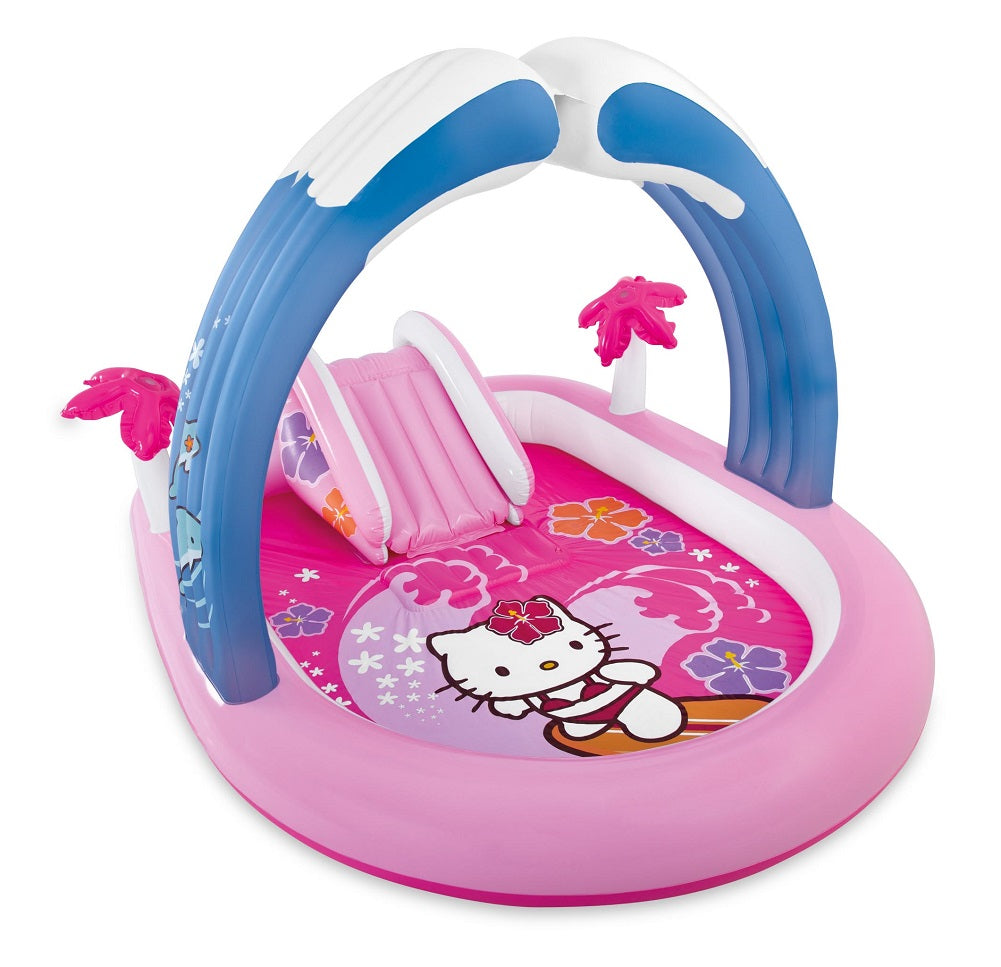 Intex Hello Kitty Play Center Inflatable Kiddie Spray Wading Pool Slide