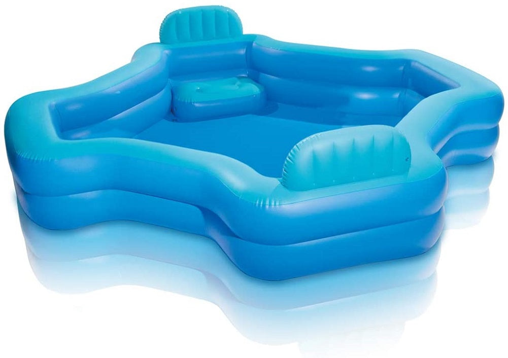 Intex Inflatable 2-Seat Swim Center Family Lounge Pool 105" X 105" X 26"