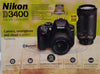 Nikon D3400 DX Bundle with AF-P DX NIKKOR 18-55mm and 70-300mm Lens