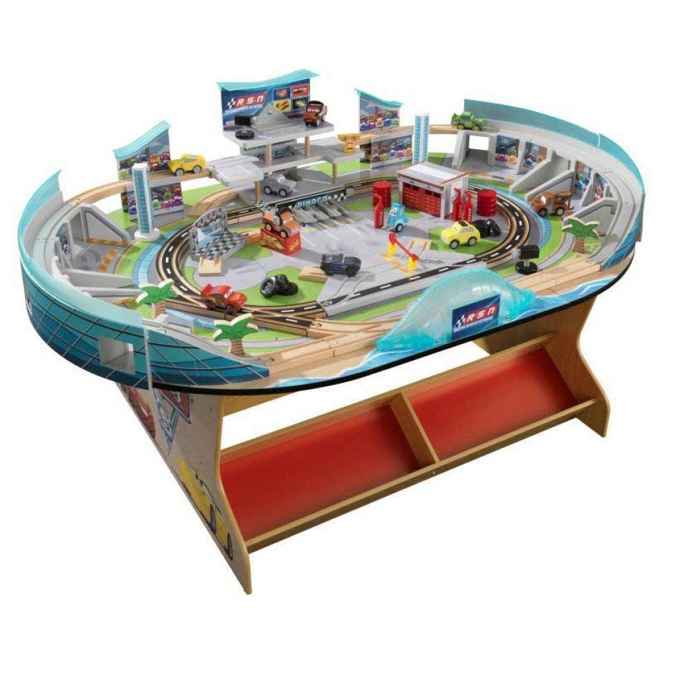 KidKraft Disney Pixar Cars 3 Florida Speedway Train Table Racetrack
