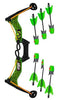 Zing Hyper Strike Archery Bow with 6 Zonic Whistle Arrows Shoots 250 FT Green
