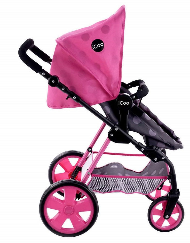 Hauck iCoo 3-in-1 Doll Stroller, Black and Pink