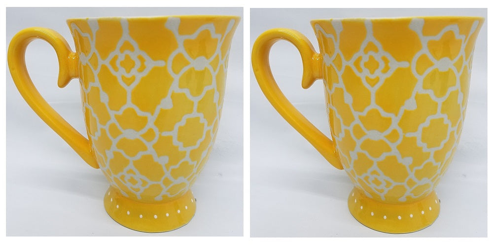 Tabletops Unlimited 14.5 oz. Mug, Tile/Yellow (2-Pack)