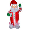 Gemmy 7FT Inflatable Christmas Santa Claus with Bunny Slippers Holiday Decoration
