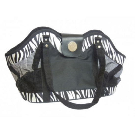 New York Dog Black Zebra Open Tote Dog Carrier Purse