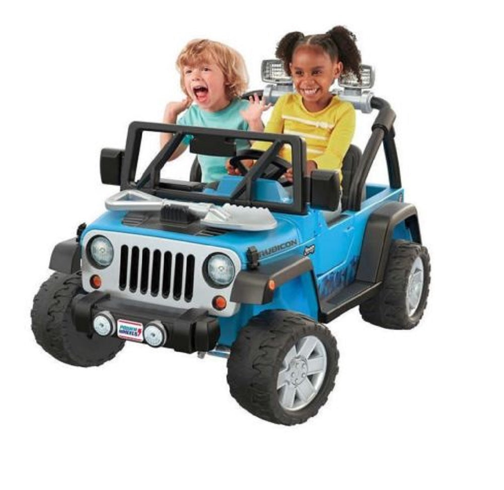 Power Wheels Deluxe Jeep Rubicon Wrangler 12V Ride-On, Blue
