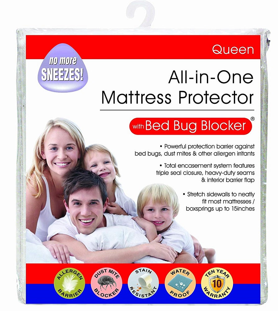 All-in-One Mattress Protector with Bed Bug Blocker, Queen | My Quick Buy