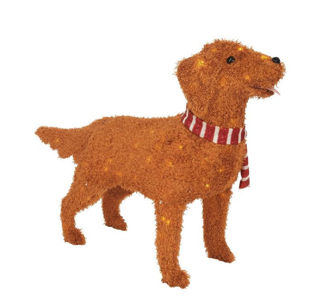 Home Accents Holiday 4 ft Christmas LED Lighted Fuzzy Golden Retriever