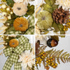 24-Inch Artificial Flower Harvest Wreath White & Green Pumpkin Wreath for Front Door