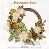 24-Inch Artificial Flower Harvest Wreath White & Green Pumpkin Wreath for Front Door