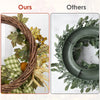 24-Inch Artificial Flower Harvest Wreath White & Green Pumpkin Wreath for Front Door