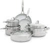 GreenPan Venice Pro 10-Piece Cookware Set Stainless Steel Ceramic Non-Stick Dove Grey
