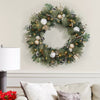 30-inch Pre-Lit Decorated Christmas Wreath with 50 LED Lights Battery Operated (Gold)