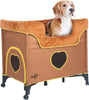 Petique Bedside Lounge Pet Bed, 2 Level Bunk Bed for Medium Size Pets, Lion's Den