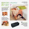 Petique Bedside Lounge Pet Bed, 2 Level Bunk Bed for Medium Size Pets, Lion's Den