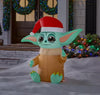 Star Wars 3.5-FT Sitting Grogu with Santa Hat Christmas Inflatable