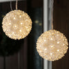 Home Accents Holiday 4-Pack LED 5.5-inch Hanging Sphere Lights Warm White