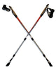 LEKI Nordic Walking Traveller Carbon Fully Adjustable Walking Pole Red 90cm-130cm