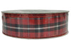 3-Pack Kirkland Wire Edged Red, Black Plaid with Silver Ribbon 50 yards X 1.5 inches