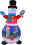 8 Foot Tall Christmas Inflatable Snowman Globe with Penguins and Gift Box Christmas Tree Decor Outdoor Indoor Holiday Decorations, Blow Up LED Lighted Yard Decor, Giant Lawn Inflatable for Home Family