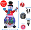 8 Foot Tall Christmas Inflatable Snowman Globe with Penguins and Gift Box Christmas Tree Decor Outdoor Indoor Holiday Decorations, Blow Up LED Lighted Yard Decor, Giant Lawn Inflatable for Home Family
