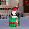 Gemmy 5 ft. Animated LED Dog in Gift Box Christmas Inflatable