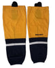 Bauer 800 Series Ice Hockey Sock, Gold w/ Navy & White, Senior S-M