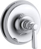 KOHLER T10584-4-CP Bancroft Rite-Temp Valve Trim with Metal Lever Handle, Polished Chrome