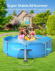 EVAJOY 10ft X 30in Metal Frame Above Ground Swimming Pool with Steel Frame Blue