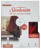 Sunbeam 11719 Velvet Electric Blanket Throw 4 Settings 50 x 60 Red/Black Plaid