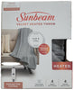 Sunbeam 11721 Velvet Electric Blanket Throw 4 Settings Gray 50 X 60