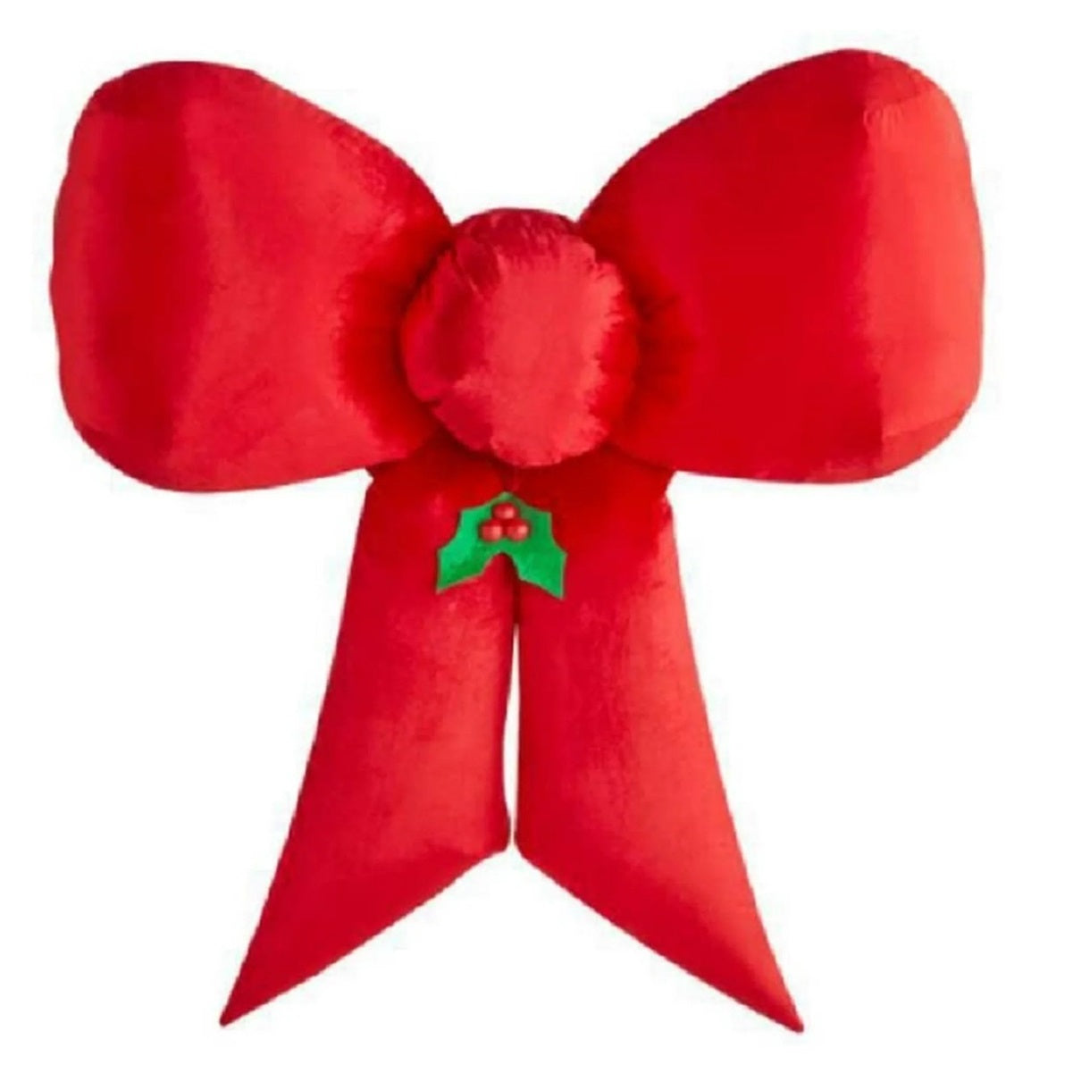 4.45 FT Inflatable Fuzzy Hanging Velvet Bow-Red with External Spotlight