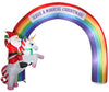 Airblown 7.5FT Pre-Lit LED Mixed Media Unicorn Rainbow Arch Christmas Inflatable