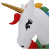 Airblown 7.5FT Pre-Lit LED Mixed Media Unicorn Rainbow Arch Christmas Inflatable