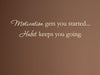 VINYLSAY 1243.Motivation-G.Tan -22x5 Motivation Gets You Started Habit Keeps You Going Vinyl Wall Saying