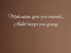 Vinyl Say 1243.Motivation-M.White -44x10 Motivation Gets You Started Habit Keeps You Going Vinyl Wall Saying