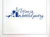 Vinyl Say 1245.Wine-Matte Blue-22x7 Wall Decal - Wine is Bottled Poetry, 22 x 7-Inch, Matte Blue
