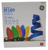 GE StayBright 25 LED C-9 Christmas Lights Multi Color with Green Wire 12-FT