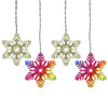 GE Color Choice 8-Ct Dual Color 96 LED Snowflake Icicle Lights Multi/ Warm White