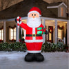 Gemmy 12-ft Lighted Santa Holding a Candy Cane and Gift Christmas Inflatable