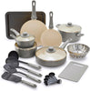 GreenLife Soft Grip Healthy Ceramic Nonstick 18-Piece Pots and Frying Pans Set Grey