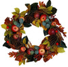 30-inch Harvest Decorated Artificial APPLE Wreath with Berries, Leaves, Pinecones