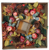 30-inch Harvest Decorated Artificial APPLE Wreath with Berries, Leaves, Pinecones