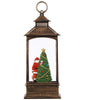 Battery-Operated Holiday Lantern with LED Light - Santa