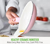 GreenLife Soft Grip Healthy Ceramic Nonstick 18 Piece Pots and Frying Pans Set Soft Pink