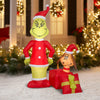 Dr. Seuss 5.5FT Grinch with Max Popping Out of a Present Holiday Yard Inflatable